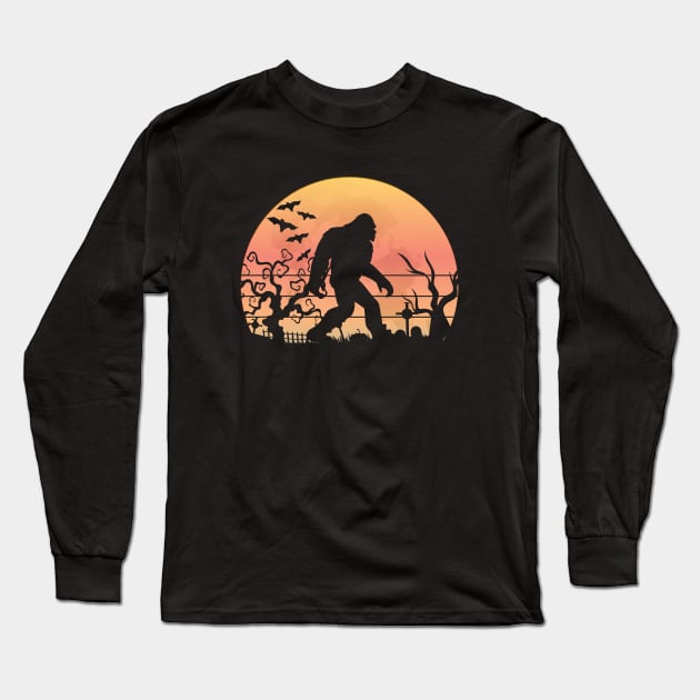 Halloween Bigfoot Long Sleeve T-Shirt by Delta V Art